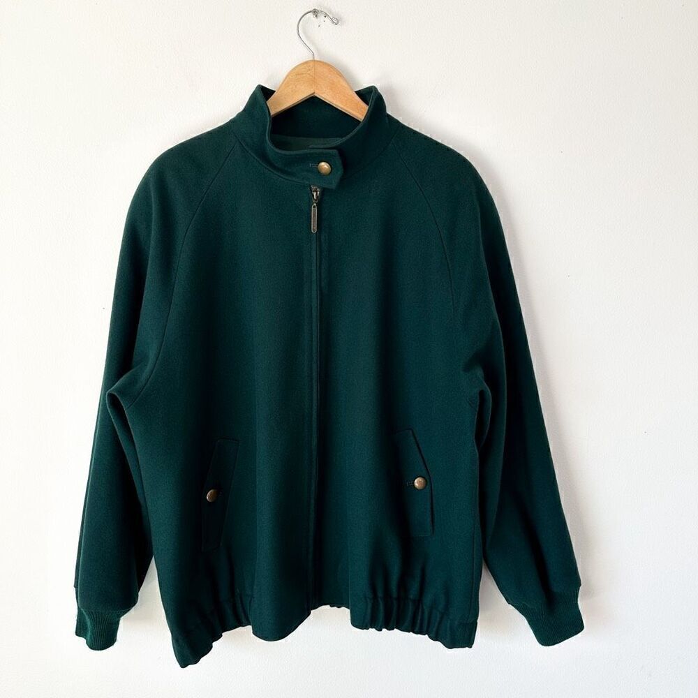 Pendleton Vintage Women’s Virgin Wool Jewel Evergreen Oversized Mock Neck Bomber